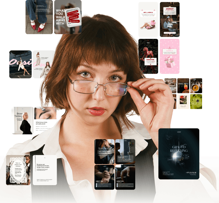 Darja Kiselova with multimedia design and UI visuals